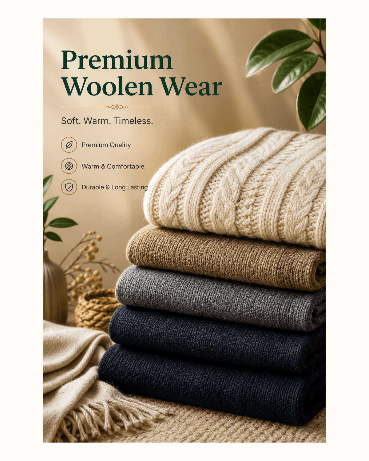 Premium woolen garments for professional garment care